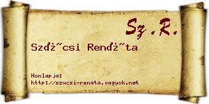 Szücsi Renáta névjegykártya